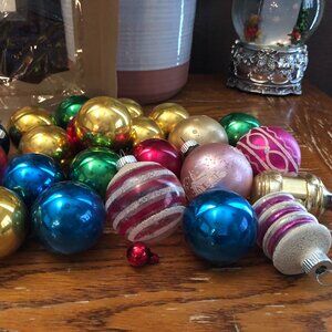 24 glass Vintage Christmas Ornaments